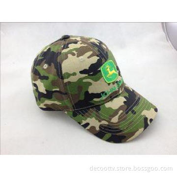 6 Panel Camo Cotton Baseball Cap Camouflage Hat with Embroi